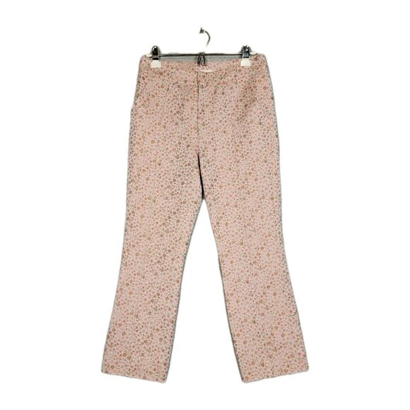 Cinq a Sept Porter Pant in Pale Rose Cropped Floral Womens Size 4 Metallic - Picture 1 of 16